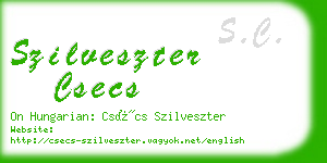 szilveszter csecs business card